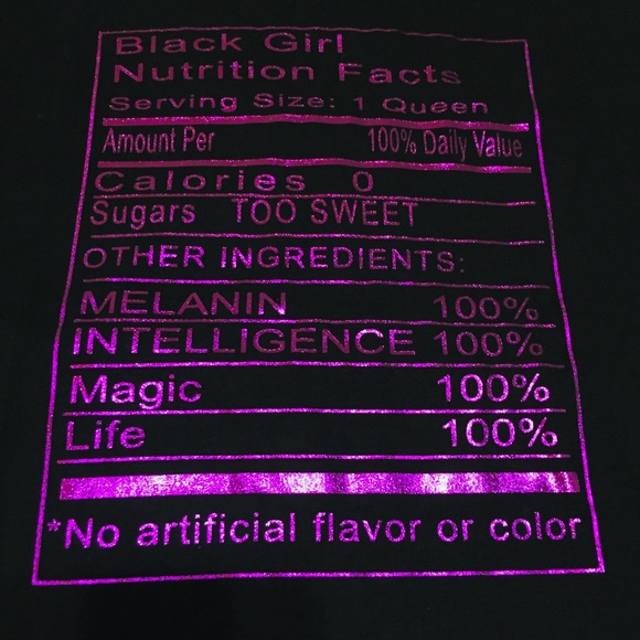 Black Girl Facts T-shirt. Purple foil lettering - Picture 2 of 3